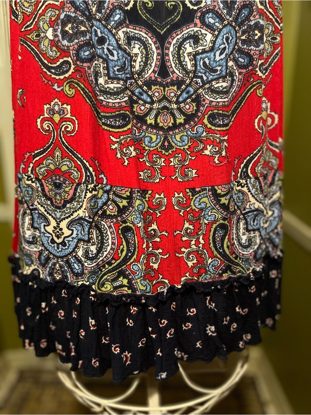 Bila Navy Blue White Red Paisley Sleeveless Blouse XXL - Picture 4 of 8